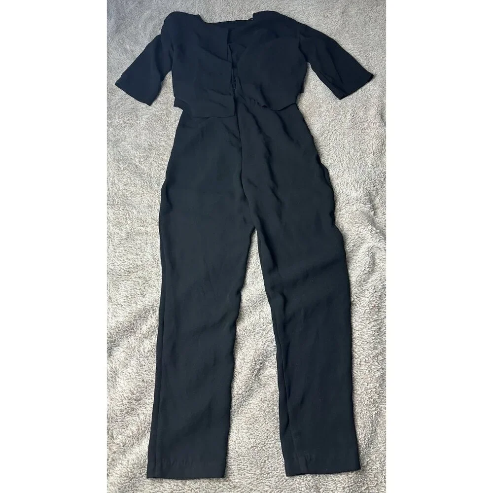 Zara Women’s Long Layered Jumpsuit Black Size XS New - Picture 14 of 16